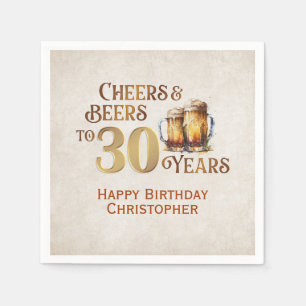 Serviette En Papier Cheers & Beers 30e anniversaire