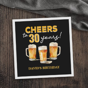 Serviette En Papier Cheers & Beers Mens Drôle Anniversaire