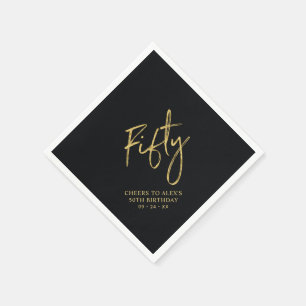 Serviette En Papier Cheers Fifty   Moderne fête d'anniversaire 50 ans 
