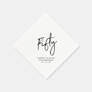 Serviette En Papier Cheers Fifty   Moderne fête d'anniversaire 50 ans 