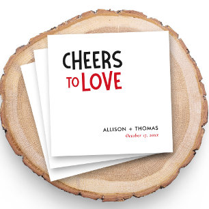 Serviette En Papier Cheers personnalisés pour aimer Cocktail Mariage
