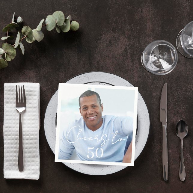 Serviette En Papier Cheers photo birthday party luncheon (Créateur téléchargé)