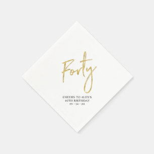 Serviette En Papier Cheers Quarante   Fête d'anniversaire moderne pour