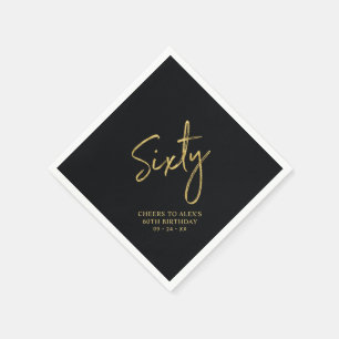 Serviette En Papier Cheers Sixty   Fête d'anniversaire 60 ans moderne 