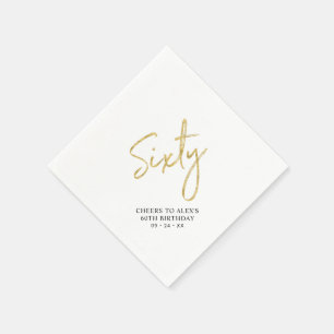 Serviette En Papier Cheers Sixty Fête Moderne d'anniversaire 60 ans
