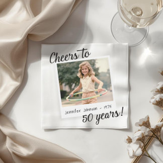 Serviette En Papier Cheers to Fifty Years 50 Retro Photo Birthday 