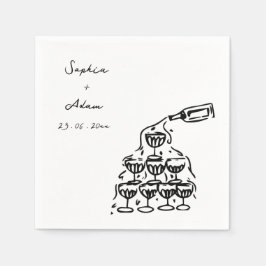 Serviette En Papier Cheers to love Hand Drawn Wedding