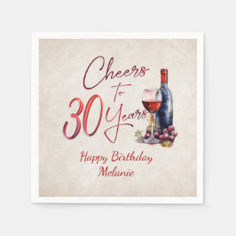 Serviette En Papier Cheers Wine 30e anniversaire