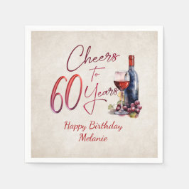 Serviette En Papier Cheers Wine 60e anniversaire