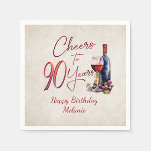 Serviette En Papier Cheers Wine 90e anniversaire
