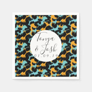Serviette En Papier Cheetah coloré Imprimer Motif moderne Mariage