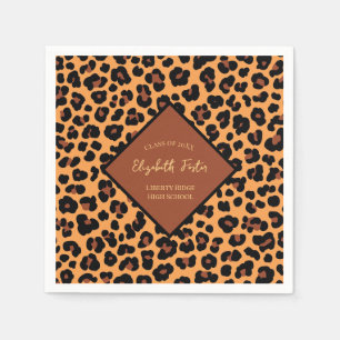Serviette En Papier Cheetah Empreinte de léopard Graduation Party