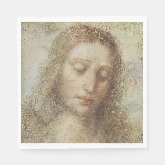 Serviette En Papier Chef du Christ (Christianisme) (Léonard de Vinci) (Devant)