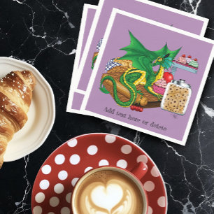 Serviette En Papier Chef pâtissier Dragon Vert