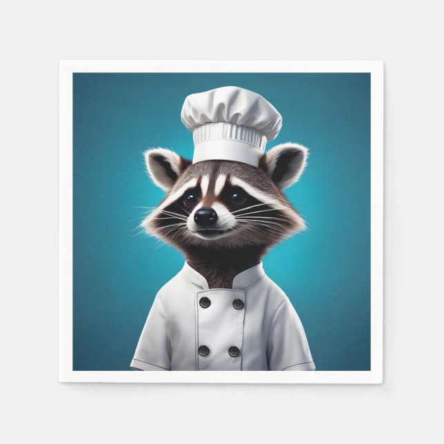 Serviette En Papier Chef Raccoon (Devant)
