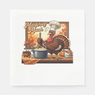 Serviette En Papier Chef rétro Turquie Thanksgiving classique T-shirt