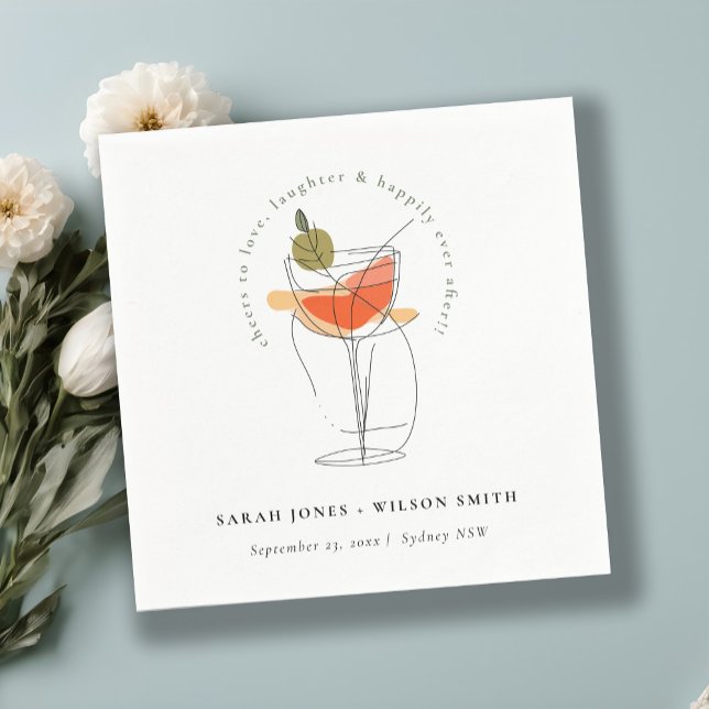 Serviette En Papier Chefs à l'amour moderne Cocktail Mariage de vin (Créateur téléchargé)