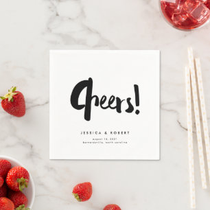 Serviette En Papier Chefs Gras Edgy Moderne Brush Mariage de script