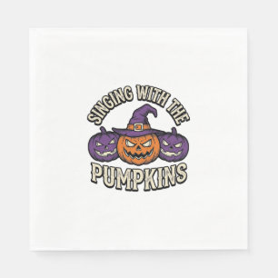 Serviette En Papier Chemise de chants de citrouille Halloween vintage