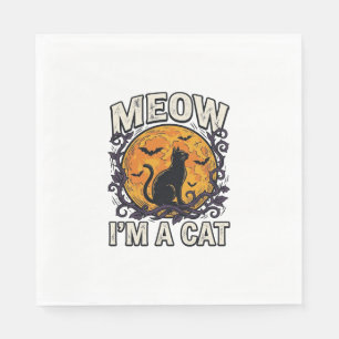 Serviette En Papier Chemise de chat Halloween Miaou Je suis un chat Vi