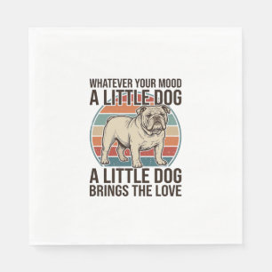 Serviette En Papier Chemise de citation de Bulldog vintage de Little D
