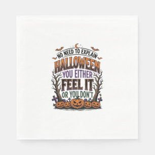 Serviette En Papier Chemise de citation Halloween Citrouille Chauve-so