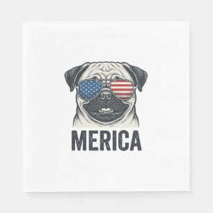 Serviette En Papier Chemise de conception de gravure vintage Merica Pu