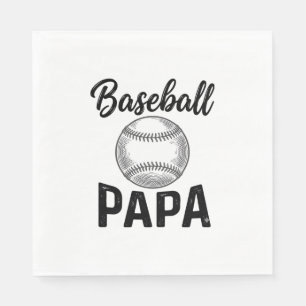 Serviette En Papier Chemise de design de gravure vintage Baseball Papa
