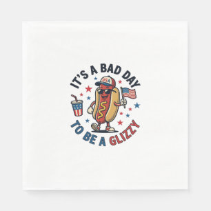 Serviette En Papier Chemise de gravure vintage de hot dog patriotique 