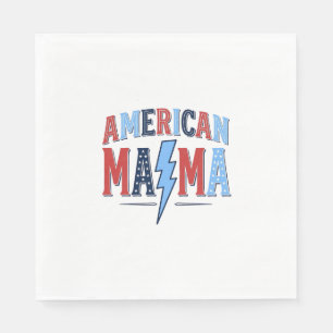 Serviette En Papier Chemise de gravure vintage patriotique American Ma