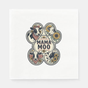 Serviette En Papier Chemise de maman vache Gravure vintage Tournesol W