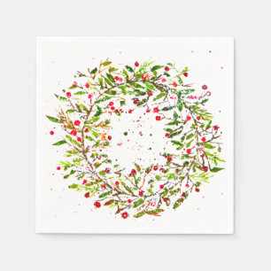 Serviette En Papier Chemise de Noël aquarelle élégance tendance
