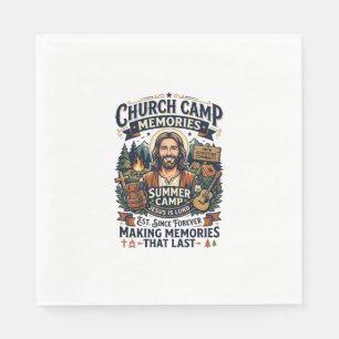 Serviette En Papier Chemise de nostalgie de camp VBS de l'église de Jé