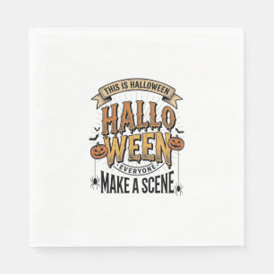 Serviette En Papier Chemise de scène Halloween Gravure vintage Citroui