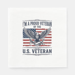 Serviette En Papier Chemise de vétéran patriotique aigle gravure vinta
