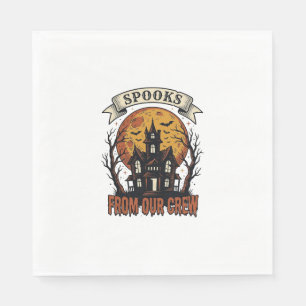 Serviette En Papier Chemise d'équipe Halloween Dessin de maison hantée
