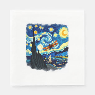 Serviette En Papier Chemise Dragonfly artistique Van Gogh Starry Night