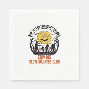 Serviette En Papier Chemise drôle de zombie avec lune gravée et humour
