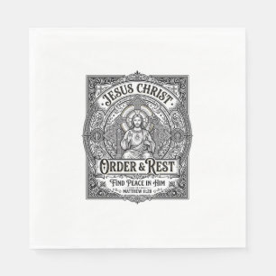Serviette En Papier Chemise graphique chrétienne Jésus Débarrasse Mais