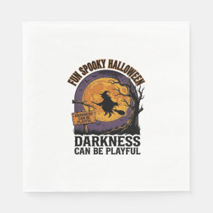 Serviette En Papier Chemise Halloween Darkness Design Lune Sorcière Vi