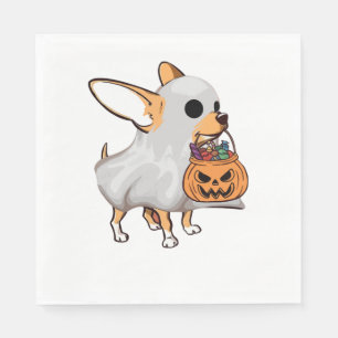 Serviette En Papier Chemise Halloween du Citrouille fantôme du Chihuah