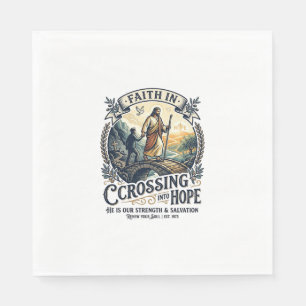 Serviette En Papier Chemise Jésus Immigration Nouveau Départ Courage C