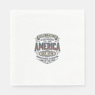 Serviette En Papier Chemise patriotique vintage pour le 250e anniversa