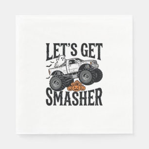 Serviette En Papier Chemise Rétro Écrasante de Camion Monstre Hallowee