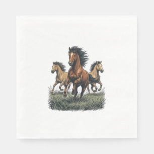 Serviette En Papier Chemise vectorielle occidentale de chevaux sauvage