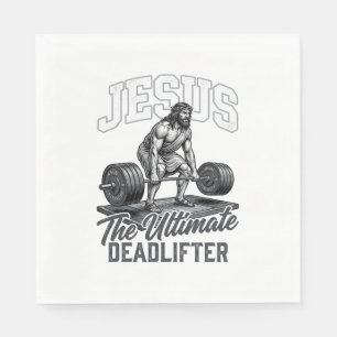 Serviette En Papier Chemise Vectorielle Vintage Jésus Ultimate Deadlif