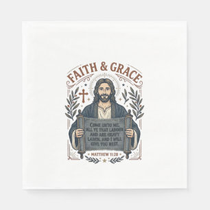 Serviette En Papier Chemise vintage en point de croix Jésus Graphique