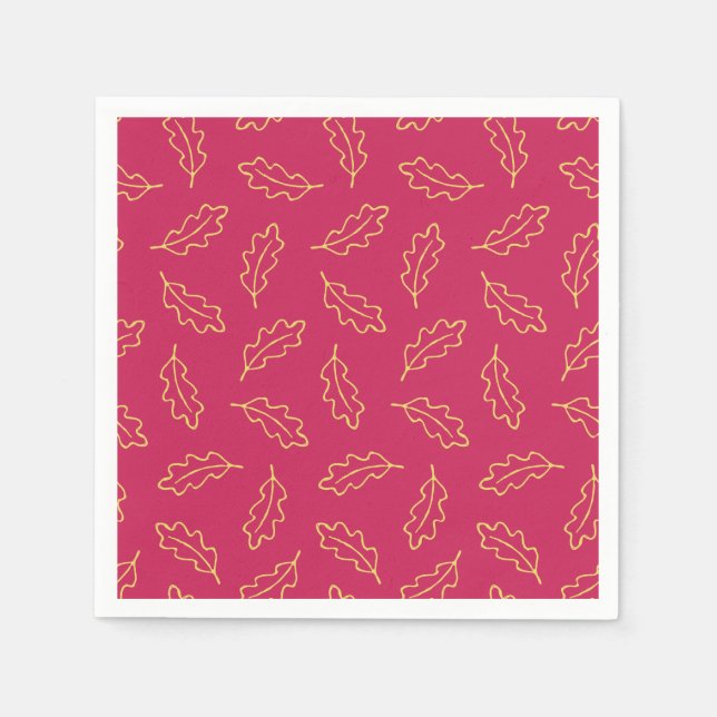 Serviette En Papier Chêne d'automne serviettes à cocktails - baies/maï (Devant)