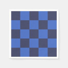 Serviette En Papier Chèques-chèques modernes géométriques en bleu fonc