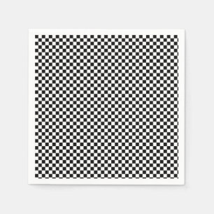 Serviette En Papier Chèques en noir et blanc